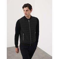 Autograph Cotton Rich Zip Up Quilted Gilet with Stormwear Black