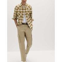 M&S Tapered Fit Stretch Cargo Trousers Toffee
