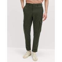 M&S Tapered Fit Stretch Cargo Trousers Dark Khaki