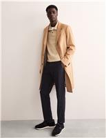 Tapered Fit Moleskin Flat Front Chinos