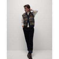 Lambswool Blend Fair Isle Knitted Waistcoat