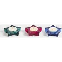 Set of 3 Star Glass Tealight Holders