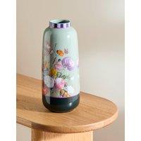 Tall Floral Ceramic Cylinder Vase