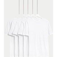 5pk Pure Cotton Crew Neck T-Shirts