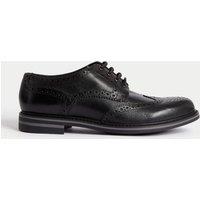 M&S Wide Fit Leather Brogues Black