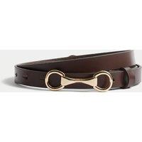 M&S Leather Snaffle Waist Belt Chocolate