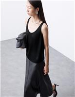 Satin Scoop Neck Cami Top