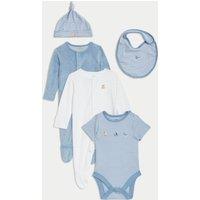 5pc Cotton Rich Striped Starter Set (0-9 Mths)