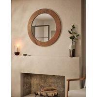 Fredrick Wooden Frame Round Wall Mirror