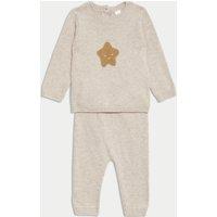 2pc Cotton Rich Knitted Star Outfit (7lbs-1 Yrs)