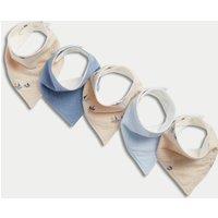 5pk Pure Cotton Nautical Dribble Bibs