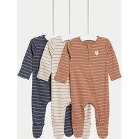 3pk Pure Cotton Striped Sleepsuits (6lbs-3 Yrs)