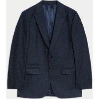 Tailored Fit Italian Wool Suit Jacket with Silk