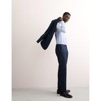 Tailored Fit Italian Wool Rich Suit Trousers with Silk