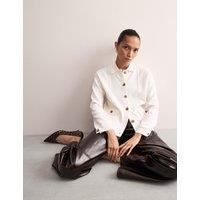 JAEGER Pure Merino Wool Knitted Jacket Ivory