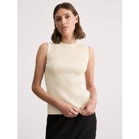 Cotton Rich Pointelle High Neck Knitted Vest