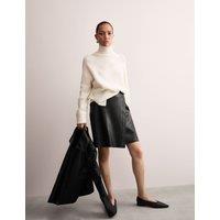 Leather Mini Wrap Skirt