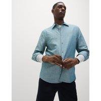 M&S Linen Blend Shirt Evergreen
