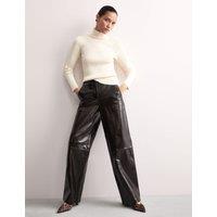 Leather Wide Leg Trousers