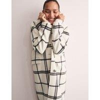 Pure Wool Checked Longline Coat