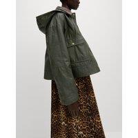 Waxed Hooded Short Jacket