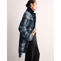 British Pure Wool Checked Cocoon Coat