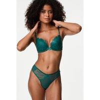 Anelli Embroidered Wired Plunge Push Up Bra (A-E)