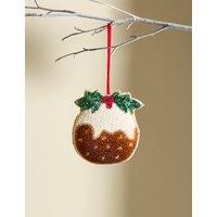 Beaded Christmas Pudding Hanging Decoration