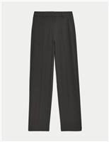 Woven Straight Leg Trousers with Stretch