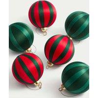 6pk Striped Hanging Baubles