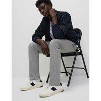 M&S Cotton Rich Straight Leg Joggers Grey Marl