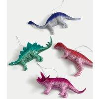 4pk Glitter Hanging Dinosaur Decorations