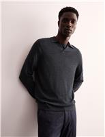 Merino Wool Rich Polo Shirt with Silk