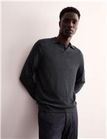 Merino Wool Rich Polo Shirt with Silk