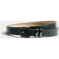 Leather Lizard Effect Slim Jeans Belt