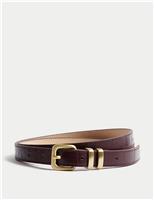 Leather Lizard Effect Slim Jeans Belt