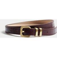 Leather Lizard Effect Slim Jeans Belt