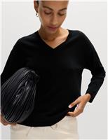 M&S Pure Merino Wool V-Neck Jumper Black