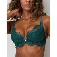 Saffron Satin & Lace Wired Plunge Bra (A-E)