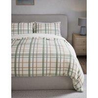 Pure Brushed Cotton Checked Bedding Set