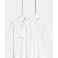 2pk Unisex Pure Cotton School Polo Shirts (2-18 Yrs)