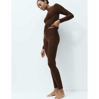 M&S Heatgen Maximum Thermal Fleece Leggings Dark Chocolate