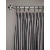 M&S Cotton Rich Striped Pencil Pleat Curtains Blue Mix