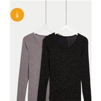 2pk Heatgen Light Sparkle Long Sleeve Tops