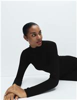 M&S Heatgen Medium Thermal Mock Neck Top Black