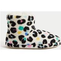 Kids Animal Print Slipper Boots (4 Small - 6 Large)