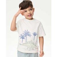 Pure Cotton Dinosaur Scene T-Shirt (2-8 Yrs)