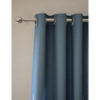 M&S Brushed Eyelet Blackout Thermal Curtains Blue