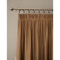 M&S Velvet Pencil Pleat Curtains Bronze