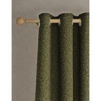 M&S Boucl Eyelet Curtains Khaki
